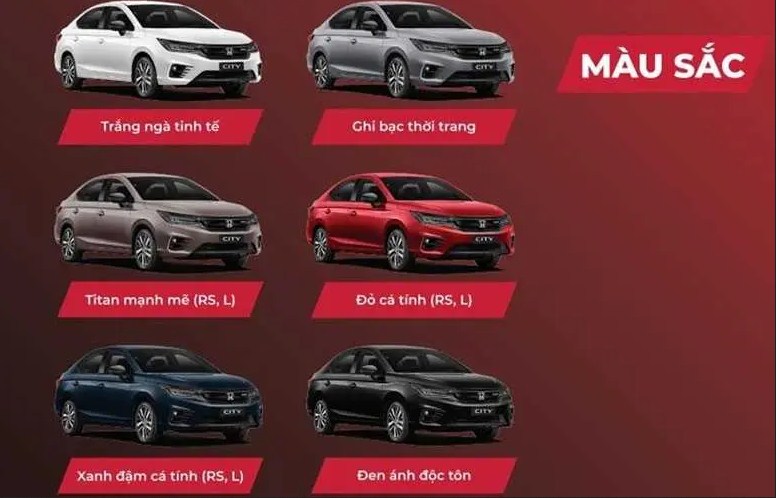 Honda City có những màu nào ?